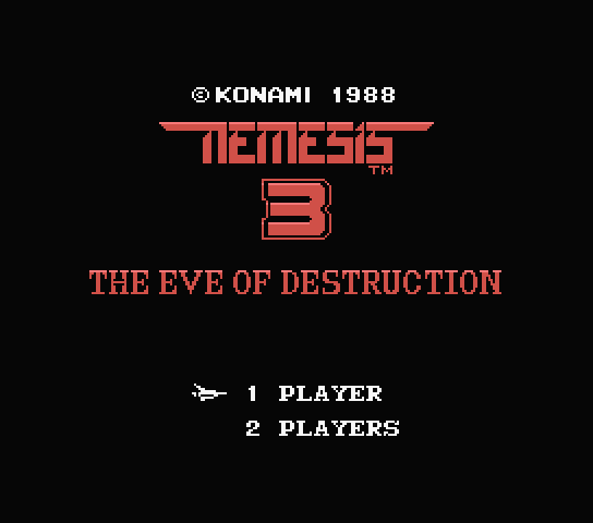 Nemesis 3 - The Eve Of Destruction title screen for MSX